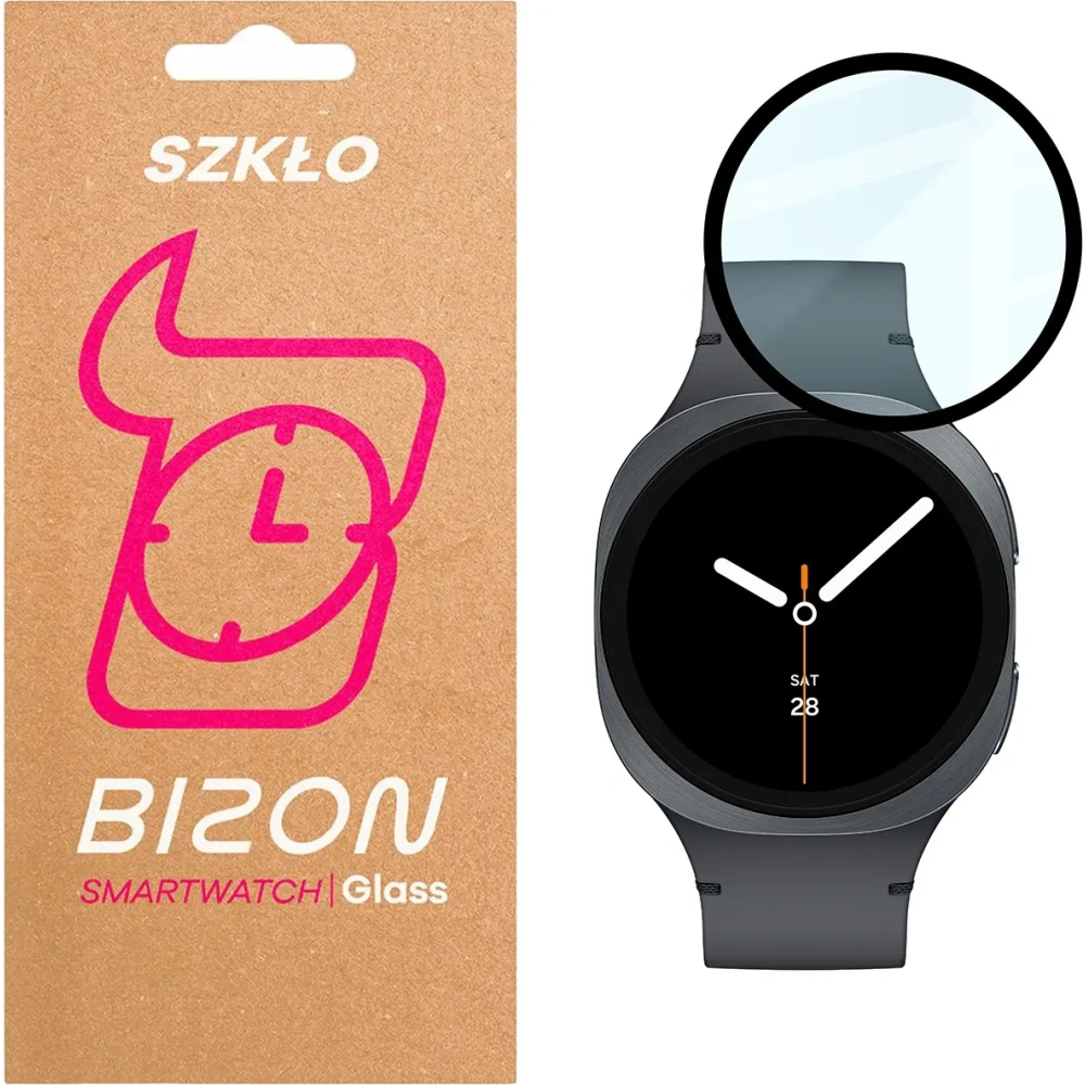 Szkło hybrydowe Bizon Glass Watch Edge Hybrid dla Samsung Galaxy Watch 8 44mm czarne
