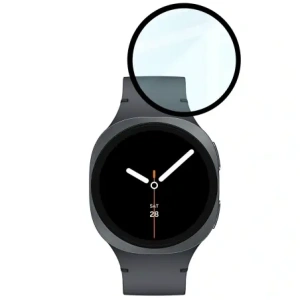 Szkło hybrydowe Bizon Glass Watch Edge Hybrid dla Samsung Galaxy Watch 8 44mm czarne