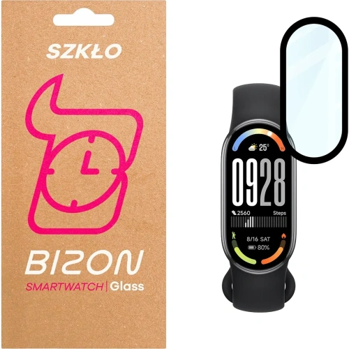 Szkło hybrydowe Bizon Glass Watch Edge Hybrid dla Xiaomi Smart Band 10 czarne