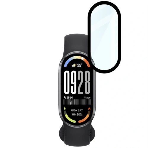 Szkło hybrydowe Bizon Glass Watch Edge Hybrid dla Xiaomi Smart Band 10 czarne