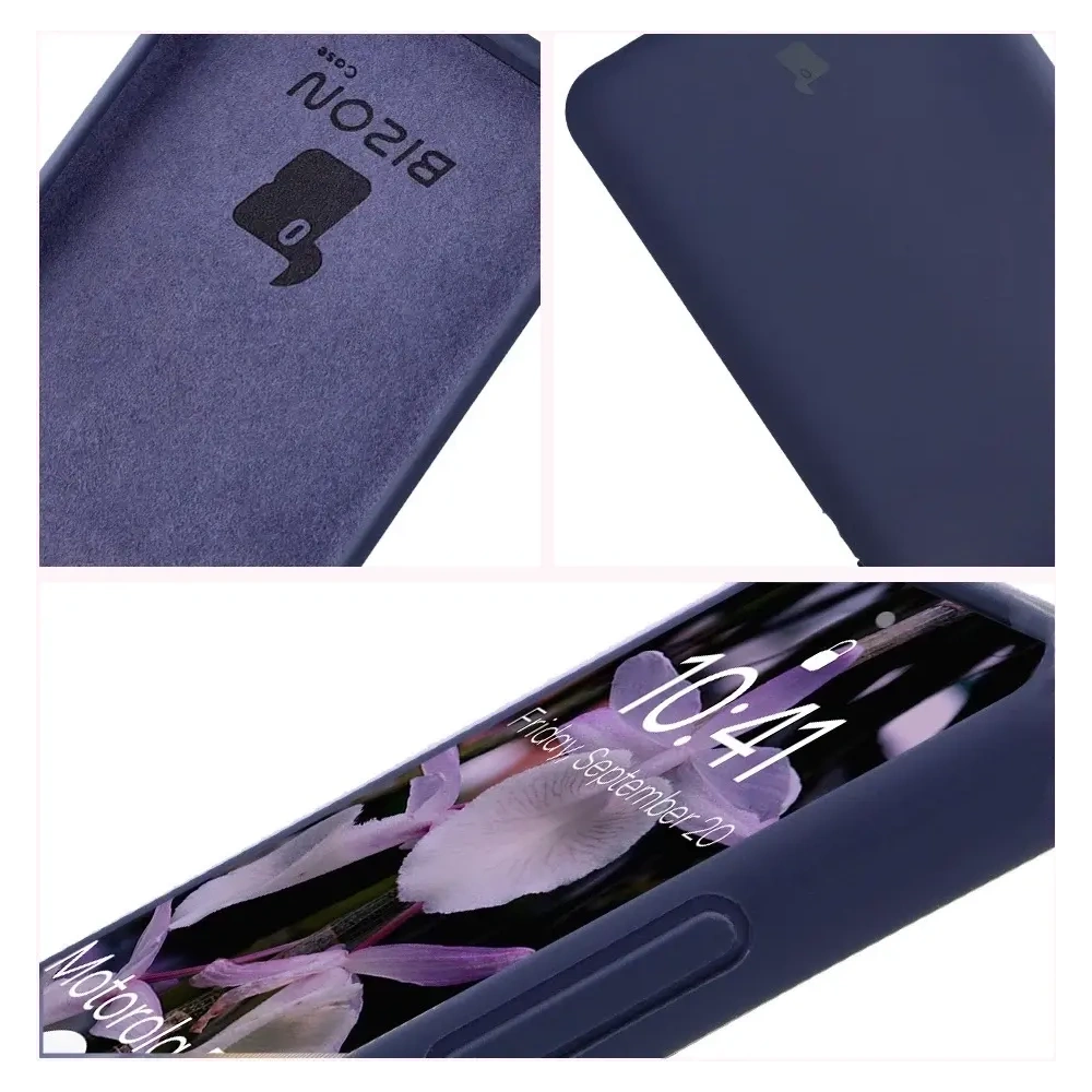 Silikonowe etui Bizon Soft Case do Motorola Edge 60 Fusion / 60 ciemnoniebieskie