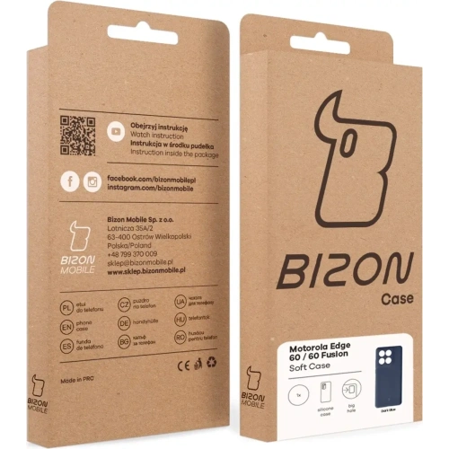 Silikonowe etui Bizon Soft Case do Motorola Edge 60 Fusion / 60 ciemnoniebieskie