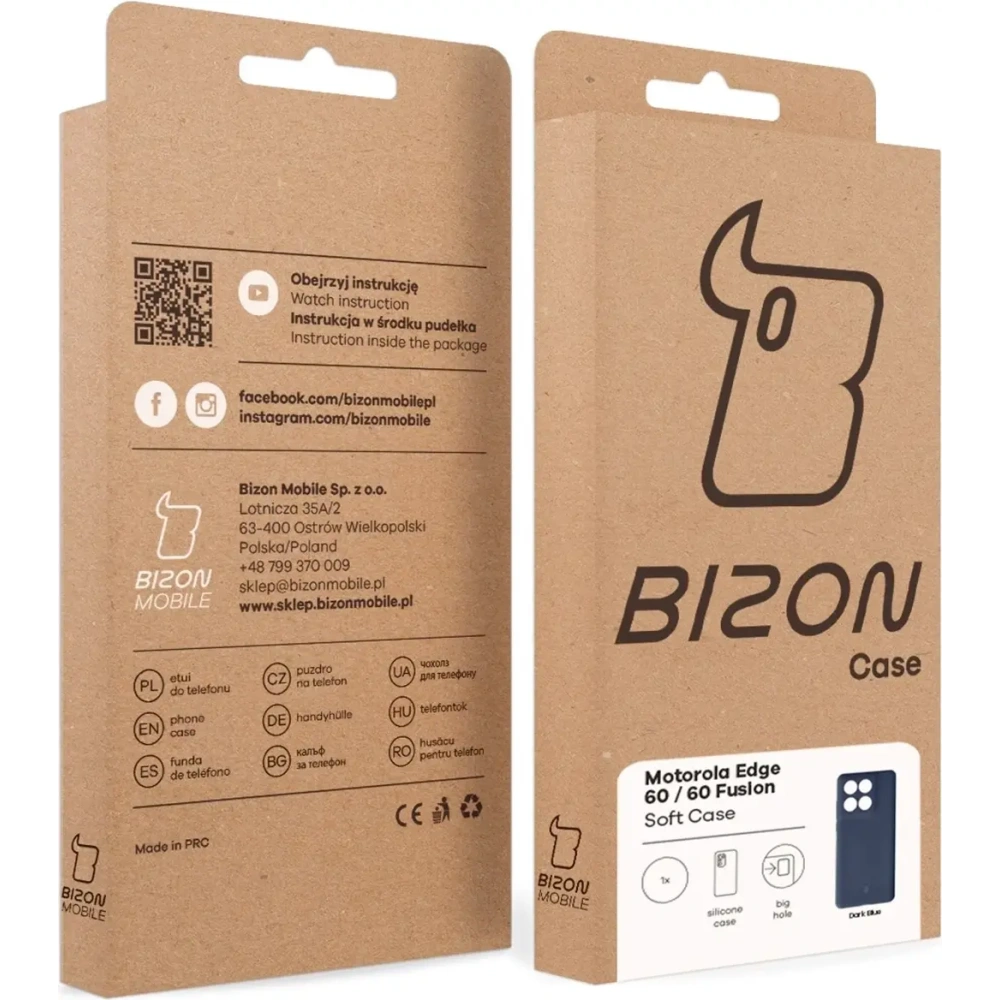 Silikonowe etui Bizon Soft Case do Motorola Edge 60 Fusion / 60 ciemnoniebieskie