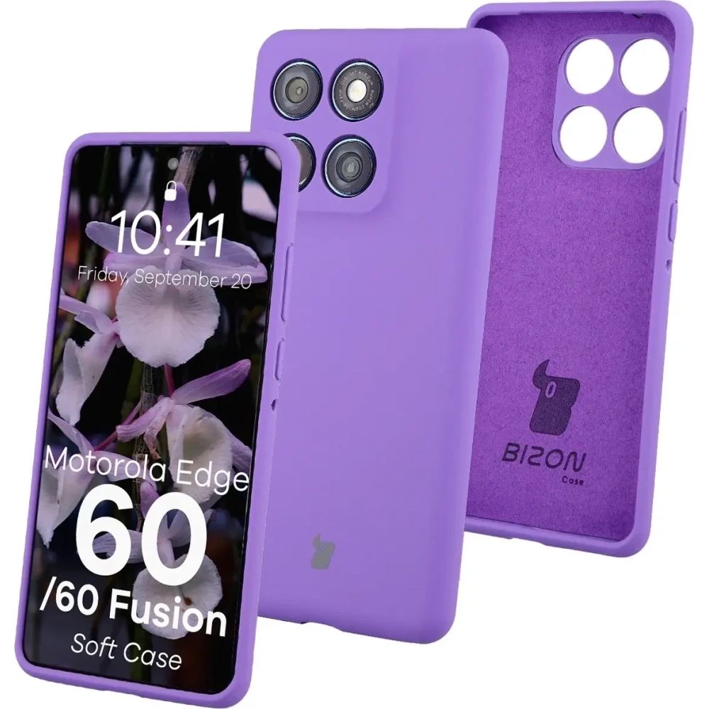 Silikonowe etui Bizon Soft Case do Motorola Edge 60 Fusion / 60 fioletowe
