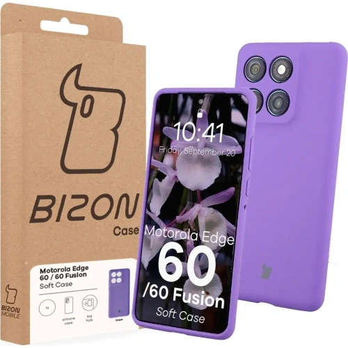 Silikonowe etui Bizon Soft Case do Motorola Edge 60 Fusion / 60 fioletowe