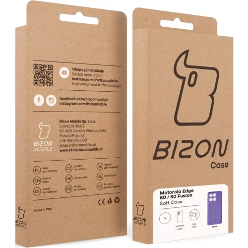 Silikonowe etui Bizon Soft Case do Motorola Edge 60 Fusion / 60 fioletowe