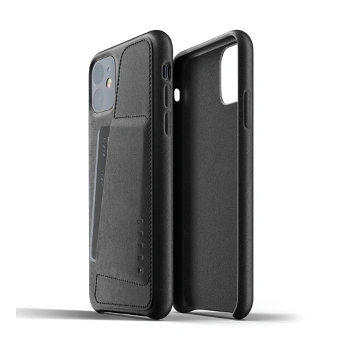 Etui Mujjo Full Leather Wallet Case Apple iPhone 11 (czarne)