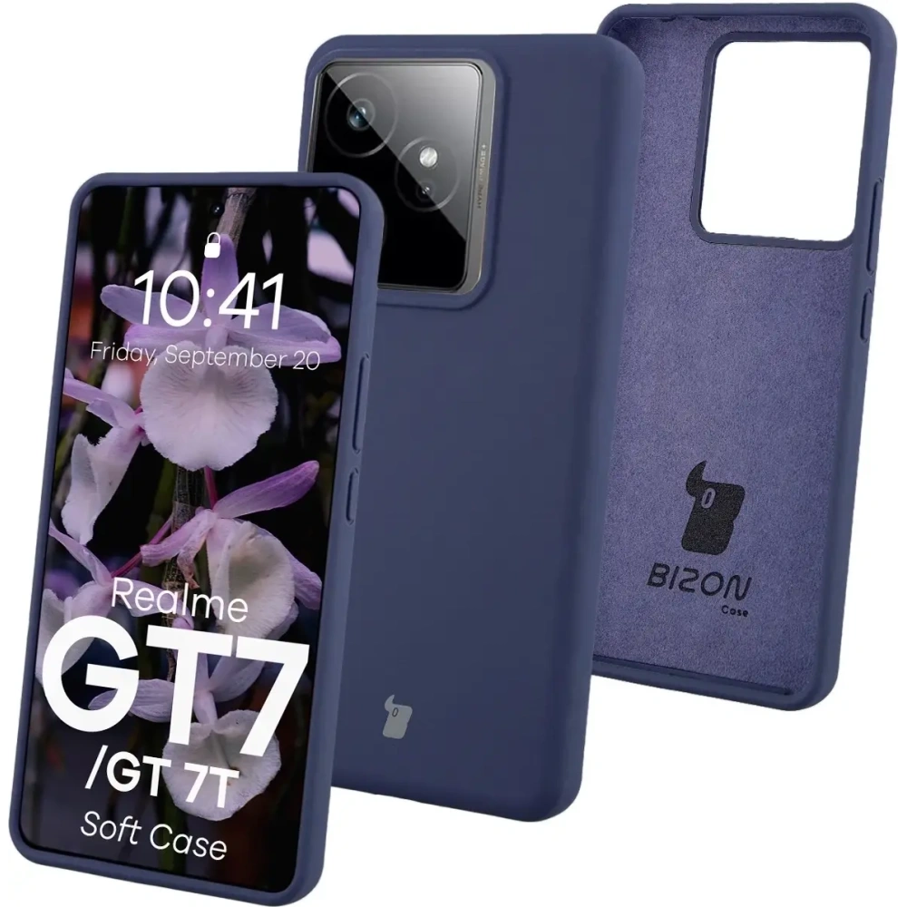 Silikonowe etui Bizon Soft Case do Realme GT 7 / 7T ciemnoniebieskie