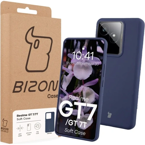Silikonowe etui Bizon Soft Case do Realme GT 7 / 7T ciemnoniebieskie