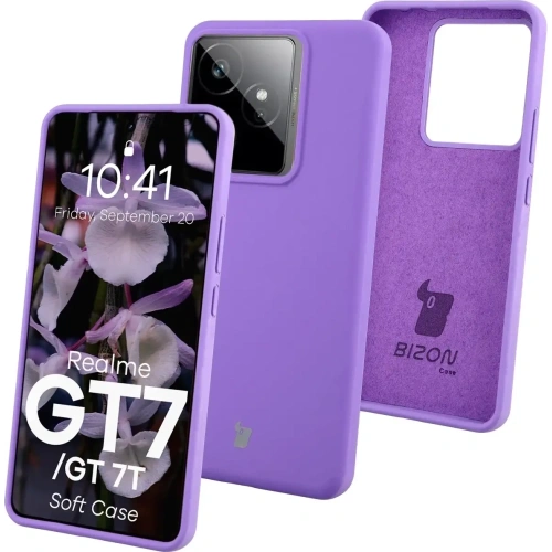 Silikonowe etui Bizon Soft Case do Realme GT 7 / 7T fioletowe
