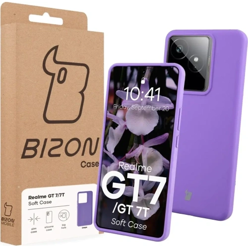Silikonowe etui Bizon Soft Case do Realme GT 7 / 7T fioletowe