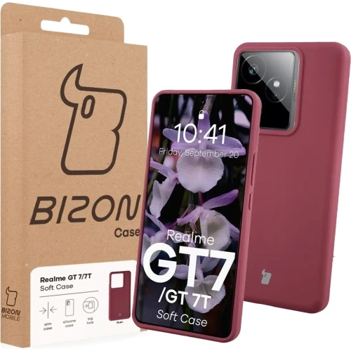 Silikonowe etui Bizon Soft Case do Realme GT 7 / 7T ciemnofioletowe