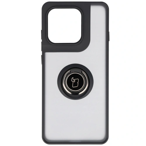 Etui z uchwytem na palec Bizon Case Hybrid Ring do Motorola Edge 60 Pro przydymione z czarną ramką