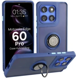 Bizon Eset Hibrid Gyűrű Motorola Edge 60 Pro füstös, sötétkék kerettel