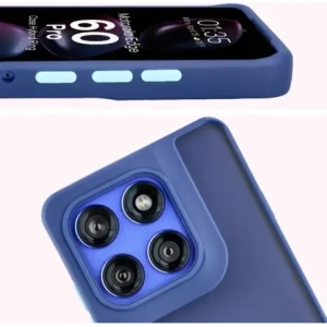 Bizon Eset Hibrid Gyűrű Motorola Edge 60 Pro füstös, sötétkék kerettel