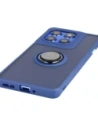 Etui z uchwytem na palec Bizon Case Hybrid Ring do Motorola Edge 60 Pro przydymione z granatową ramką