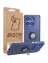 Etui z uchwytem na palec Bizon Case Hybrid Ring do Motorola Edge 60 Pro przydymione z granatową ramką