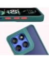 Etui z uchwytem na palec Bizon Case Hybrid Ring do Motorola Edge 60 Pro przydymione z ciemnozieloną ramką