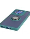 Etui z uchwytem na palec Bizon Case Hybrid Ring do Motorola Edge 60 Pro przydymione z ciemnozieloną ramką