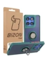 Etui z uchwytem na palec Bizon Case Hybrid Ring do Motorola Edge 60 Pro przydymione z ciemnozieloną ramką