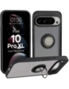 Etui z uchwytem na palec Bizon Case Hybrid Ring do Google Pixel 10 Pro XL przydymione z czarną ramką