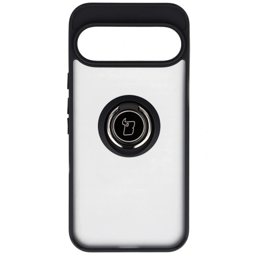 Etui z uchwytem na palec Bizon Case Hybrid Ring do Google Pixel 10 Pro XL przydymione z czarną ramką