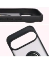 Etui z uchwytem na palec Bizon Case Hybrid Ring do Google Pixel 10 Pro XL przydymione z czarną ramką