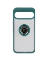 Etui z uchwytem na palec Bizon Case Hybrid Ring do Google Pixel 10 Pro XL przydymione z ciemnozieloną ramką