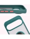 Etui z uchwytem na palec Bizon Case Hybrid Ring do Google Pixel 10 Pro XL przydymione z ciemnozieloną ramką