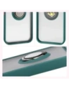 Etui z uchwytem na palec Bizon Case Hybrid Ring do Google Pixel 10 Pro XL przydymione z ciemnozieloną ramką