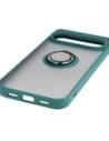 Etui z uchwytem na palec Bizon Case Hybrid Ring do Google Pixel 10 Pro XL przydymione z ciemnozieloną ramką