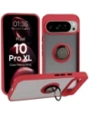 Etui z uchwytem na palec Bizon Case Hybrid Ring do Google Pixel 10 Pro XL przydymione z czerwoną ramką