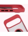 Etui z uchwytem na palec Bizon Case Hybrid Ring do Google Pixel 10 Pro XL przydymione z czerwoną ramką