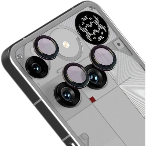 Szkło na aparat Bizon Glass Snap Lens do Nothing Phone (3) czarna ramka