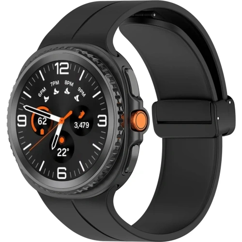 Silikonowy pasek Bizon Strap Watch Silicone L do Samsung Galaxy Watch 8 40mm / 44mm / 8 Classic 46mm czarny