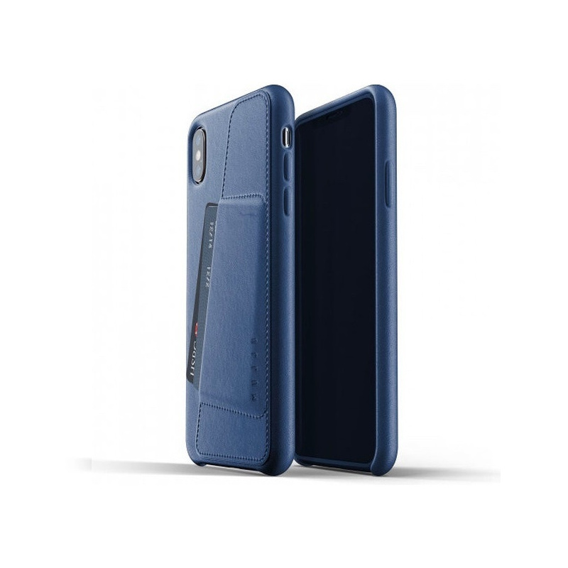 Mujjo Distributor - 8718546171932 - MUJ033BLU - Mujjo Full Leather Wallet Apple iPhone Xs Max (blue) - B2B homescreen