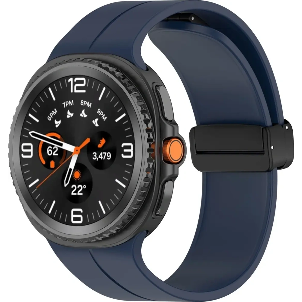 Silikonowy pasek Bizon Strap Watch Silicone L do Samsung Galaxy Watch 8 40mm / 44mm / 8 Classic 46mm granatowy