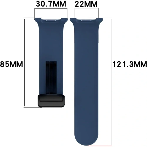 Silikonowy pasek Bizon Strap Watch Silicone L do Samsung Galaxy Watch 8 40mm / 44mm / 8 Classic 46mm granatowy