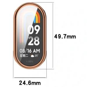 Etui z osłoną ekranu Bizon Case Watch Felipe do Xiaomi Smart Band 10 różowozłote