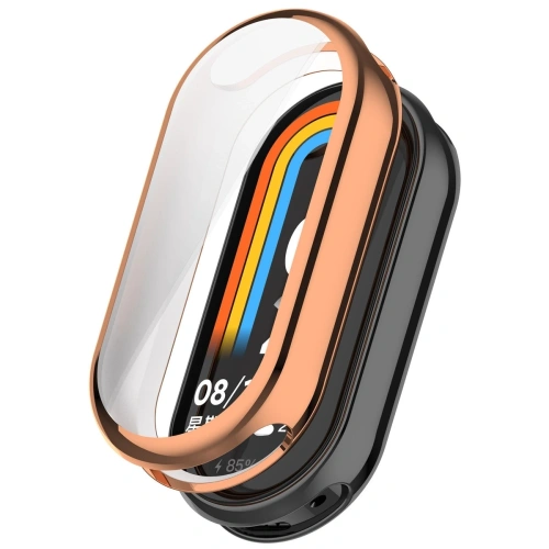 Etui z osłoną ekranu Bizon Case Watch Felipe do Xiaomi Smart Band 10 różowozłote
