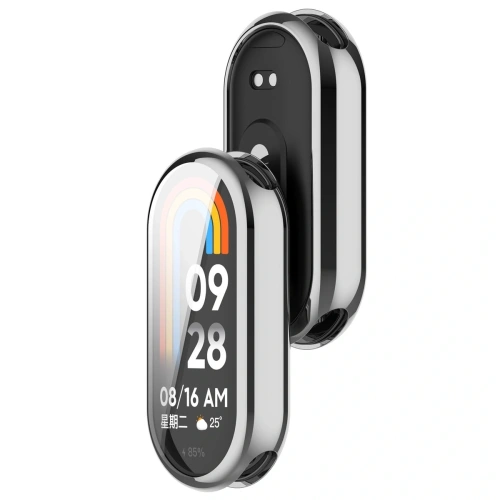 Etui z osłoną ekranu Bizon Case Watch Felipe do Xiaomi Smart Band 10 srebrne