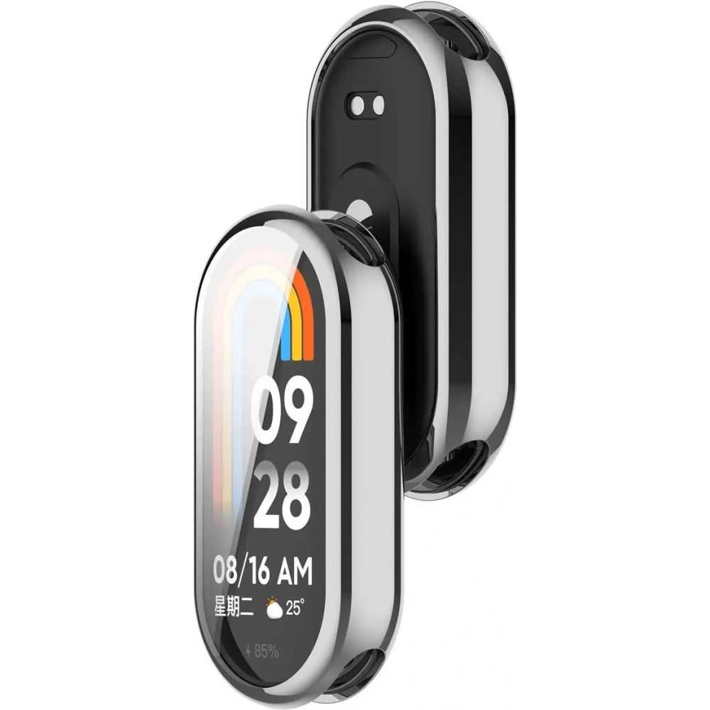 Etui z osłoną ekranu Bizon Case Watch Felipe do Xiaomi Smart Band 10 srebrne