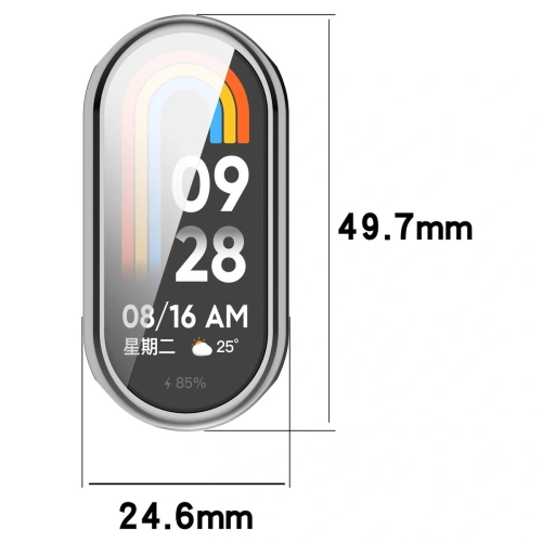 Etui z osłoną ekranu Bizon Case Watch Felipe do Xiaomi Smart Band 10 srebrne