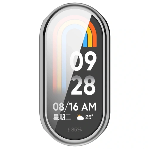 Etui z osłoną ekranu Bizon Case Watch Felipe do Xiaomi Smart Band 10 srebrne