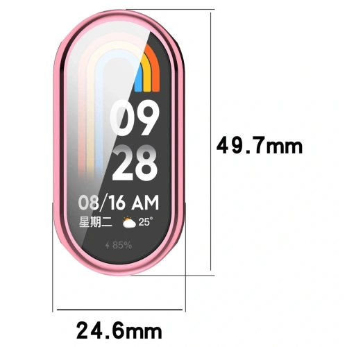 Etui z osłoną ekranu Bizon Case Watch Felipe do Xiaomi Smart Band 10 różowe