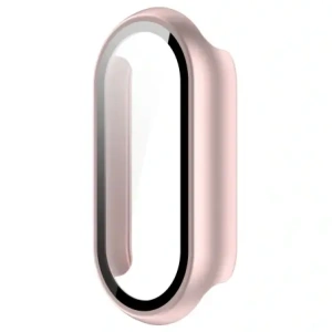 Etui ze szkłem do zegarka Bizon Case+Glass Watch do Xiaomi Smart Band 10 jasnoróżowe
