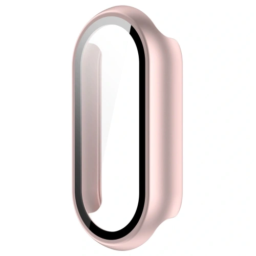 Etui ze szkłem do zegarka Bizon Case+Glass Watch do Xiaomi Smart Band 10 jasnoróżowe