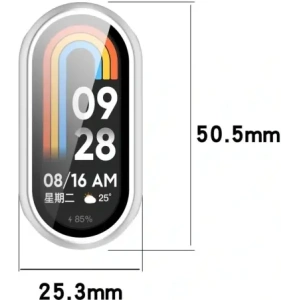 Etui ze szkłem do zegarka Bizon Case+Glass Watch do Xiaomi Smart Band 10 srebrne