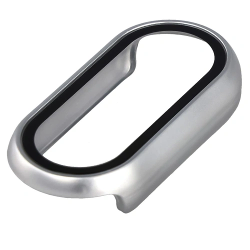 Etui ze szkłem do zegarka Bizon Case+Glass Watch do Xiaomi Smart Band 10 srebrne