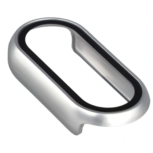 Etui ze szkłem do zegarka Bizon Case+Glass Watch do Xiaomi Smart Band 10 srebrne